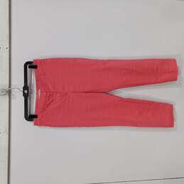 White House Black Market Women's Pink Cotton Blend Slim Ankle Pants Size 4