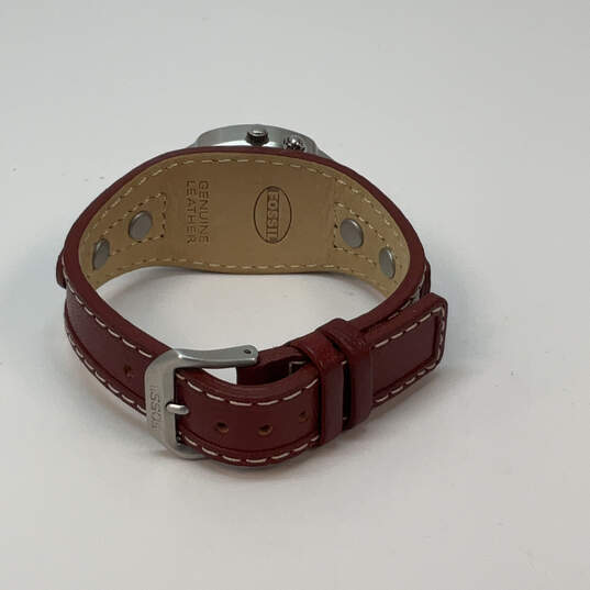 Designer Fossil Silver-Tone Adjustable Strap Square Dial Analog Wristwatch image number 4
