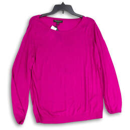 NWT Womens Magenta Round Neck Long Sleeve Pullover Sweater Size Large