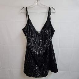 Women's black sequin mini cocktail dress XXL / 24 plus alternative image
