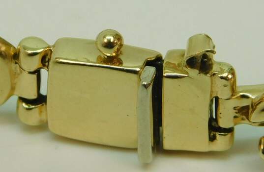 Elegant 14K Two Tone Gold Chunky Fancy Link Chain Bracelet 26.9g image number 5