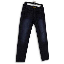 Womens Blue Denim Dark Wash Pockets Stretch Skinny Leg Jeans Size 6