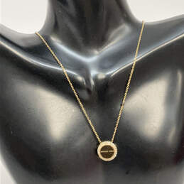 Designer Michael Kors Gold-Tone Rhinestone Reversible Pendant Necklace