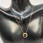 Designer Michael Kors Gold-Tone Rhinestone Reversible Pendant Necklace image number 1