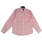 Lands' End Mens Pink White Traditional Fit Long Sleeve Button-Up Shirt Size L image number 1