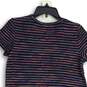 Loft Womens Pink Navy Blue Striped Short Sleeve Pullover T-Shirt Size SP image number 4