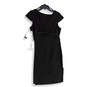 NWT Womens Black Beige Belted Round Neck Back Zip Sheath Dress Size 10 image number 2