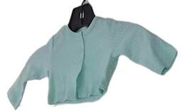 Baby Blue Polka Dot Long Sleeve Button Up Shirt Size 0-3M alternative image
