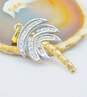 14K Two Tone Gold 0.27 CTTW Diamond Palm Tree Pendant- For Repair 3.8g image number 1