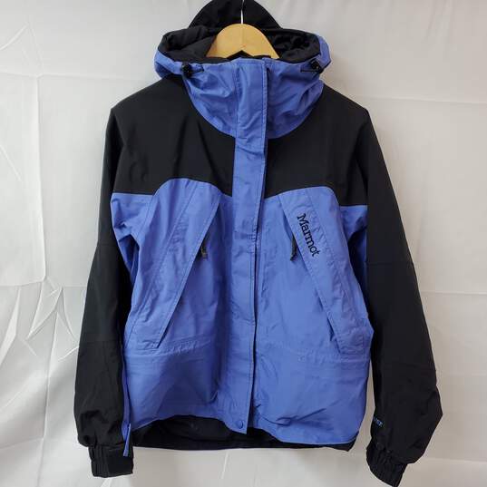 Marmot Black & Blue Full Zip Hooded Gore-Tex Jacket M image number 1