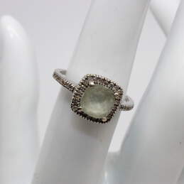 14K White Gold Quartz Diamond Accent Ring(Size 5.5)-2.4g alternative image