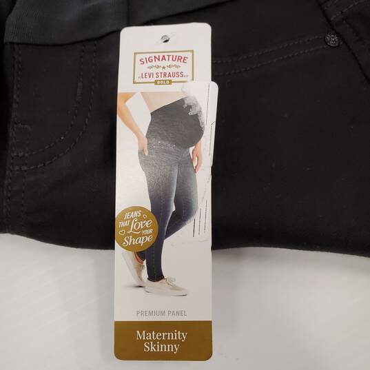 Levi Strauss Women Black Maternity Jeans XS NWT image number 6