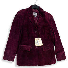 NWT Womens Purple Notch Lapel Flap Pocket Three Button Blazer Size XL