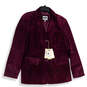 NWT Womens Purple Notch Lapel Flap Pocket Three Button Blazer Size XL image number 1