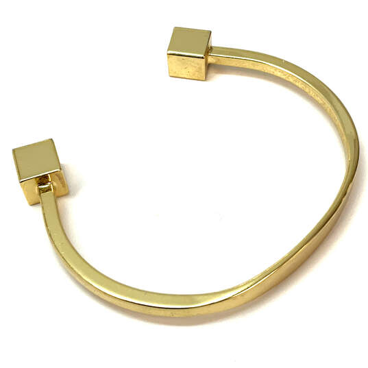Designer J. Crew Gold-Tone Double Square Cube Fashionable Cuff Bracelet image number 2