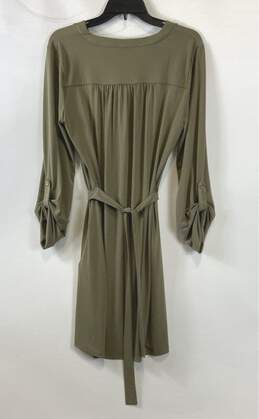 NWT Michael Kors Womens Green Roll-Up Sleeves Belted Shift Dress Size Large alternative image