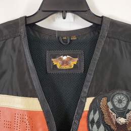 Harley Davidson Men's Black Leather Vest SZ M alternative image