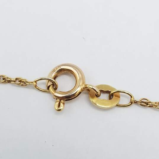 14K Gold Diamond Garnet Cross Pendant Necklace 3.5g image number 4