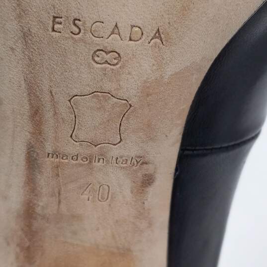 Escada Women's Knee Long Black Heel Boots Size 7.5 image number 5