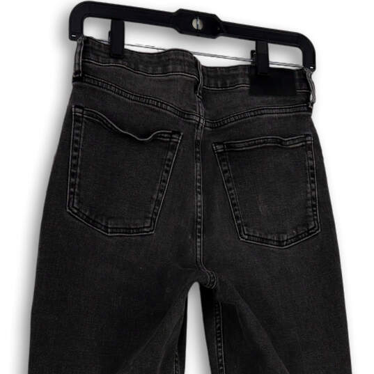 Womens Gray Denim Medium Wash Pockets Straight Leg Jeans Size 28 R image number 3