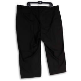 Womens Black Flat Front Slash Pocket Straight Leg Cropped Pants Size 22 alternative image
