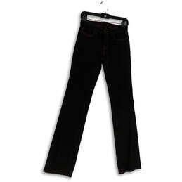 NWT Womens Black Dark Wash Slim Fit Mid Rise Denim Straight Leg Jeans Sz 27
