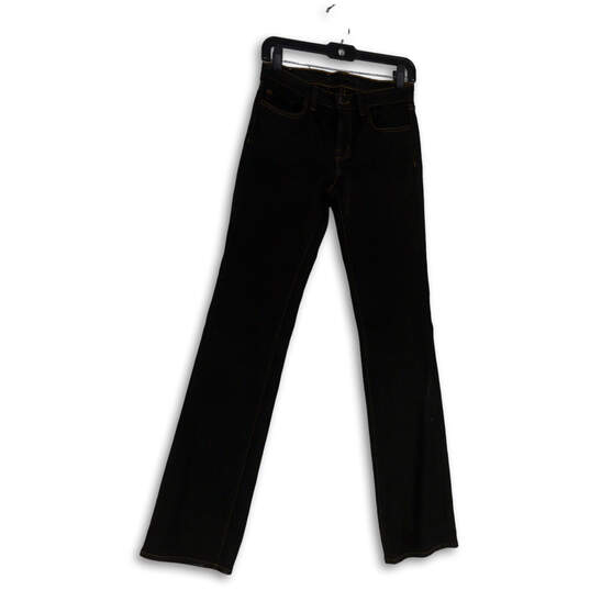 NWT Womens Black Dark Wash Slim Fit Mid Rise Denim Straight Leg Jeans Sz 27 image number 1