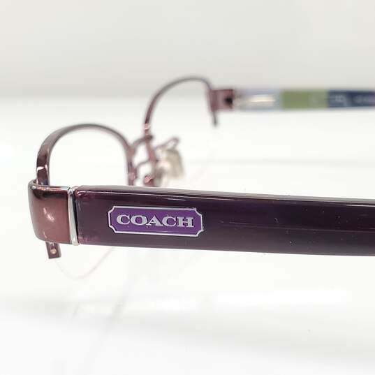 Coach 'Bettie' Purple Multicolor Half Rim Eyeglass Frames AUTHENTICATED image number 5