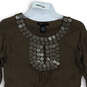 Womens Brown Embellished Scoop Neck Pullover Short Shift Dress Size XS image number 3