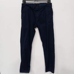Mens 4848 Blue Flat Front Slim Fit Straight Leg Chino Pants Size 32x32
