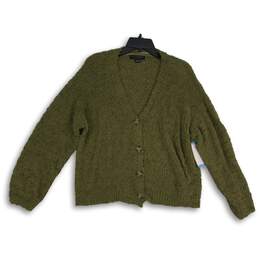 Social Standard By Sanctuary Womens Green Button Front Cardigan Sweater Size L