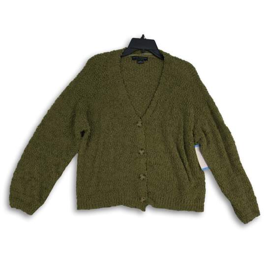 Social Standard By Sanctuary Womens Green Button Front Cardigan Sweater Size L image number 1