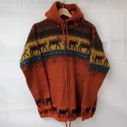 Tuntaquimba Wool Southwest Moose Full Zip Hoodie/Jacket M