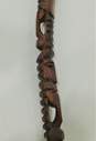 Vintage Carved Wood Tribal Folk Art Bearded Man Walking Stick Cane 39 Inch image number 3