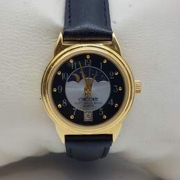 Vintage Cherokee Moon Phase Gold ton Stainless Steel Watch