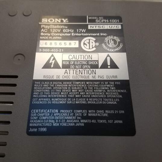 Sony Playstation SCPH-1001 console - gray >>FOR PARTS OR REPAIR<< image number 6