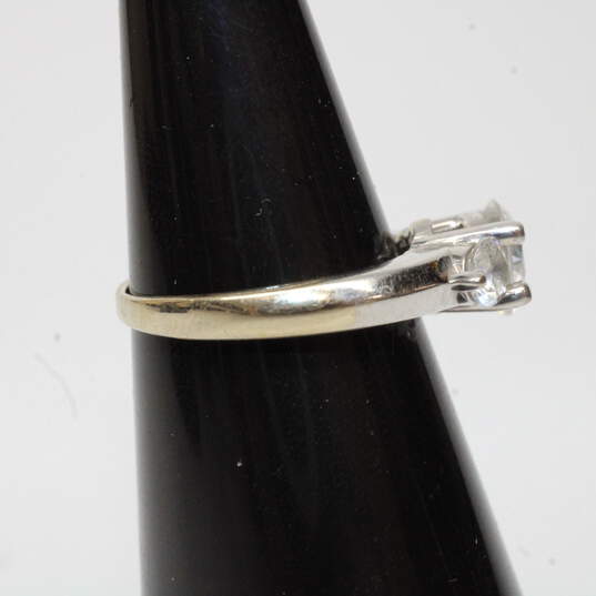 14K White Gold CZ Accent Ring Size 3.75 - 2.5g image number 3