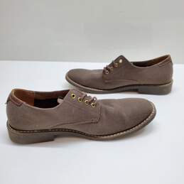 MENS GUESS CANVAS BROWN OXFORD SHOES SIZE 9 alternative image