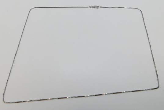 14K White Gold Box Chain Necklace 3.3g image number 2