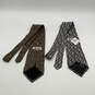 NWT Lot Of 2 Mens Mickey Mouse Print Brown Gray Adjustable Pointed Necktie image number 2