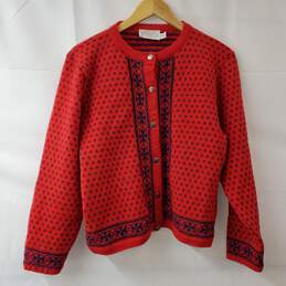 Pendleton Red Button Up Sweater Women's LG