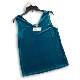 NWT Womens Teal Velvet Wide Strap V-Neck Pullover Tank Top US Size 4/6