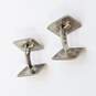 RJ Sterling Silver 800 Silver 10KGold Over Lay Mens Cuff Links 8.9g image number 3