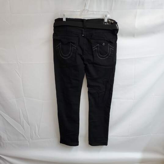 True Religion Black Cotton Rocco Relaxed Skinny Jean MN Size 34 NWT image number 2