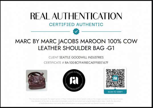Marc by Marc Jacobs Maroon 100% Cow Leather Shoulder Bag AUTHENTICATED image number 6