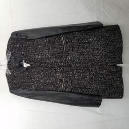 Women's Tweed Blazer w/Leather Sleeves  Large w/Tags