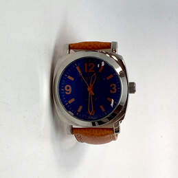 Designer Joan Rivers V377 Silver-Tone Leather Strap Quartz Wristwatch