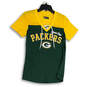 NWT Womens Yellow Green Bay Packers Lace-Up Neck Activewear Top Size S image number 1