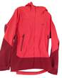 Mens Red Pockets Long Sleeve Hooded Full Zip Raincoat Jacket Size Large image number 1