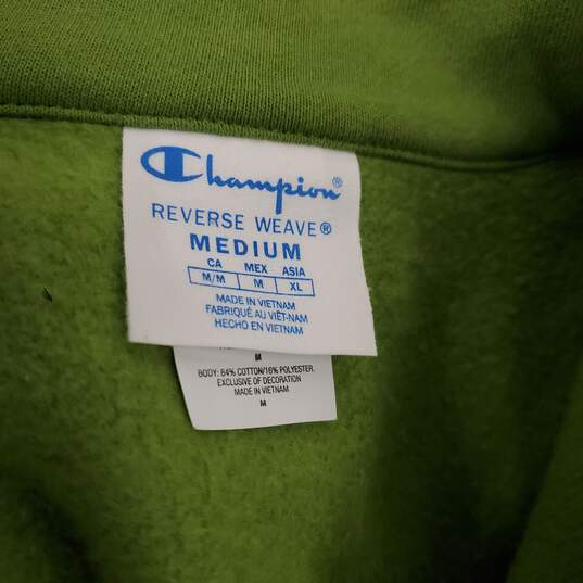 Champion Reverse Weave Green 1/4 Zip Pullover Men's Size M image number 4